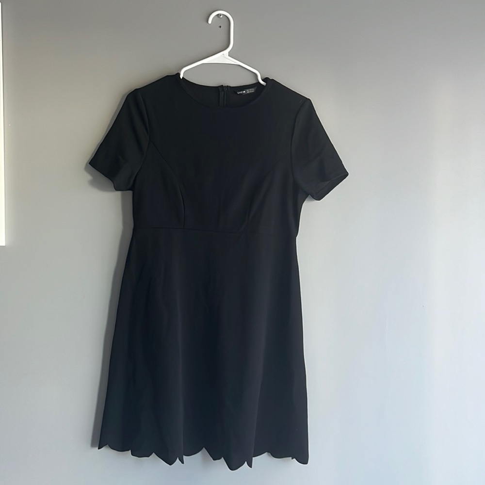 Womens Shein Scalloped Black Dress (Size S)